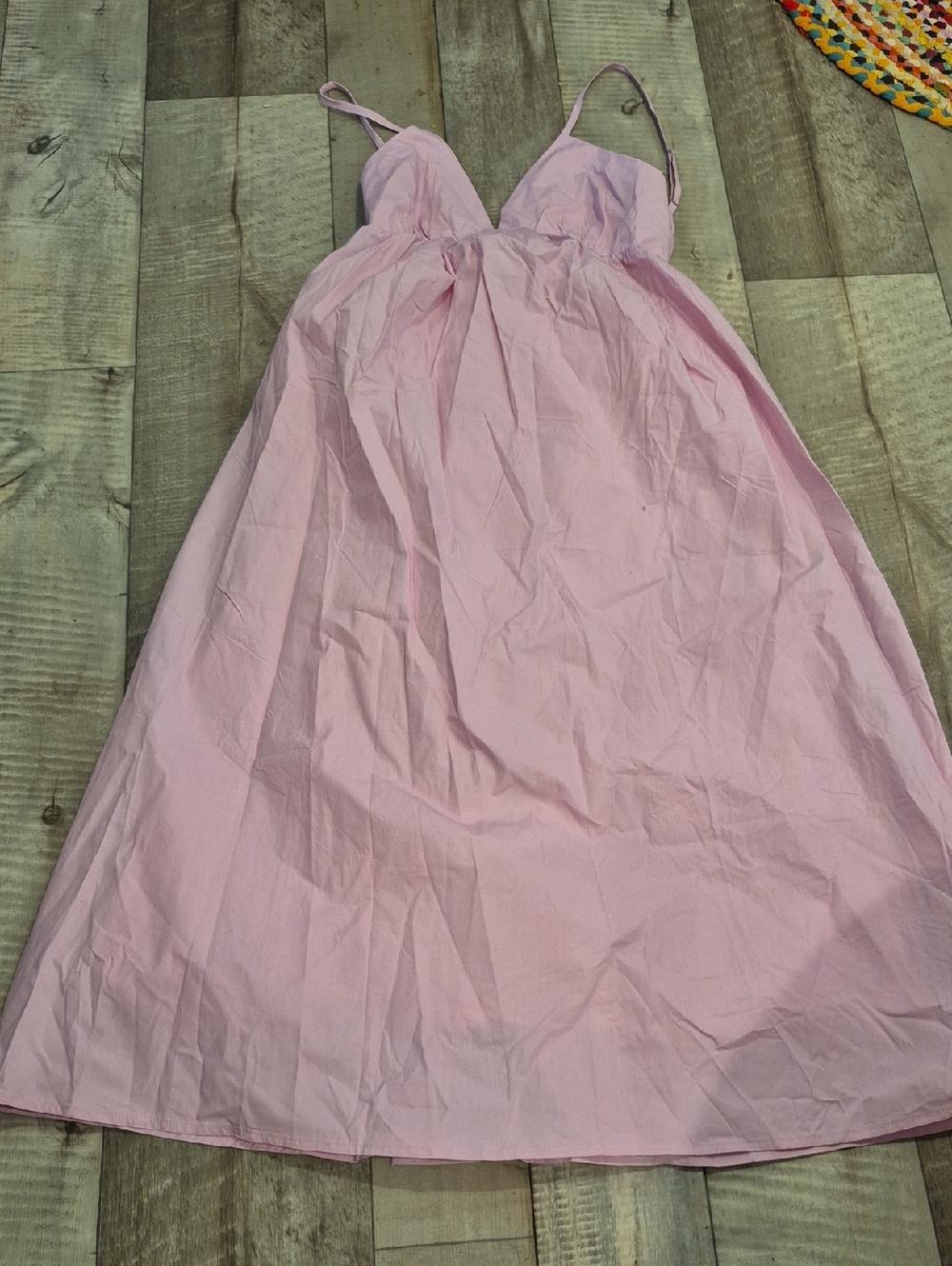Commense Maxi Slip Dress Coastal Cowgirl Open Back 100% Cotton Pink S NWT - Picture 11 of 11